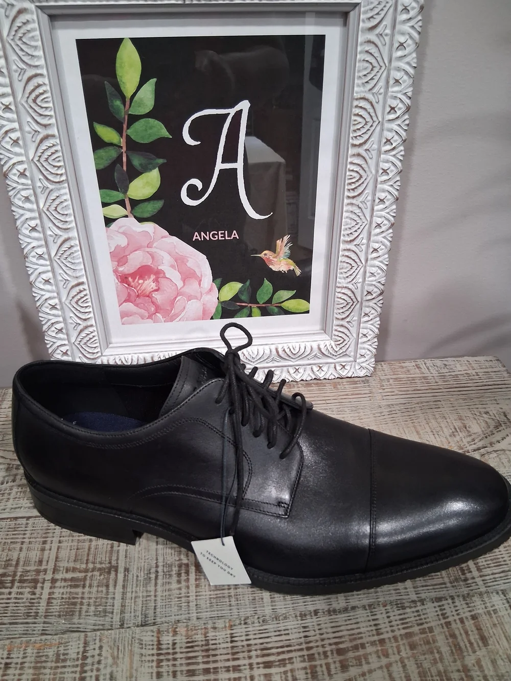Cole Haan Black Leather Cap-Toe Oxfords